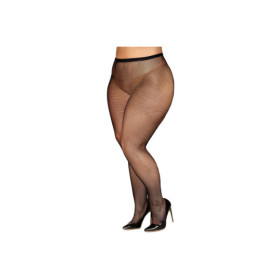Collant résille grande taille fine maille noir 